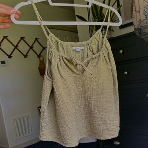 O’Neil - Flowy Crinkle Spaghetti Strap Tank Top - Olive